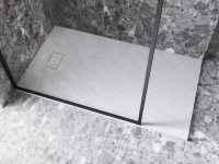 Besco Vexo Ultraslim, kőhatású, szögletes 90x160 cm zuhanytálca, fehér + szifonnal együtt