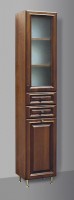 Guido Barokk 1013 álló, magas, üveges fürdőszoba szekrény polcokkal, 2 fiókkal, szennyestartóval, 3 