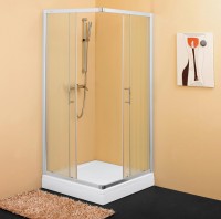 Kolpa San SQ Line TKK 80x90 cm szögletes zuhanykabin ezüst kerettel, chinchilla üveggel