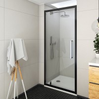 Roltechnik ECDO1N Exclusive Line 80 cm nyíló ajtós zuhanyajtó, Fekete elox kerettel