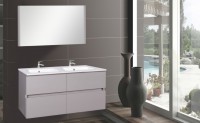 Wellis Elois Grey 120 cm komplett 4 fiókos fürdőszobabútor, dupla öntött márvány mosdóval +