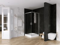 New Trendy Suvia 90x90 cm szögletes zuhanykabin, Active Shield vízlepergető üvegbevonattal + Fer