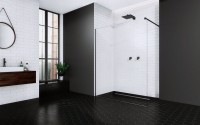 Radaway Modo New Black II 140 Walk-in zuhanyfal, átlátszó üveggel, matt fekete profillal