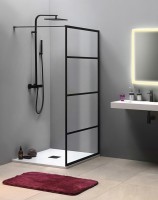 Sapho Gelco Cure Black 120x200 cm Walk-in zuhanyfal