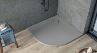 Kolpa San Moonwalk 90x90 íves, öntött márvány, strukturált csúszásmentes felületű zuhanyt
