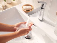 Hansgrohe Rebris S mosdócsaptelep 110 CoolStart, automata lefolyógarnitúrával