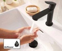 Hansgrohe Rebris S mosdócsaptelep 110 CoolStart, automata lefolyógarnitúrával, fekete