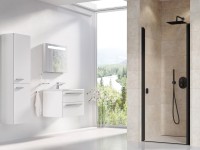 Ravak Chrome CSD1 80 cm nyíló zuhanyajtó, fekete profillal