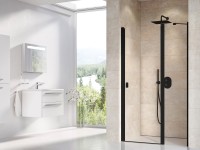 Ravak Chrome CSD2 120 cm 2 részes zuhanyajtó nyíló ajtóval, fekete profillal