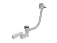 Ravak kád le- és túlfolyószett, kádfeltöltés a túlfolyónál, szögletes tekerőgombbal, click-clack, 80