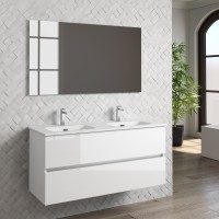 Coycama Dorian 120 cm alsó fürdőszobabútor, Onix New porcelán mosdóval