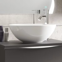 Coycama Otto fényes fehér, pultra tehető, kerek kerámia mosdó 40 cm