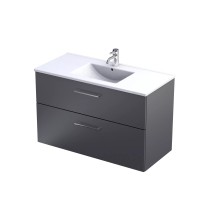 Roltechnik Geo két fiókos, fali mosdószekrény, kerámia mosdóval