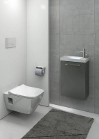 Roltechnik Geo 40 cm fali mosdó - kézmosó szekrény, kerámia mosdóval, matt szürke színben