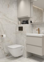 Cersanit Moduo Slim fali, alsó fürdőszobabútor + kerámia mosdó, kasmír SZETT