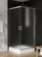 New Trendy Suvia 80x80 cm szögletes zuhanykabin, szatén - intim üveggel, króm kerettel, Active Shiel