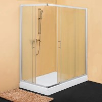 Kolpa San TKK 80x100 cm szögletes, aszimmetrikus zuhanykabin króm profillal, átlátszó üveggel KÉSZLE