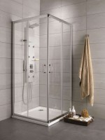 Radaway Premium Plus D 100x80 cm szögletes zuhanykabin króm kerettel, átlátszó üveggel KÉSZLETSÖPRÉS
