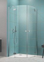 Radaway Torrenta PDD 80x80 cm íves zuhanykabin, kifelé nyíló dupla ajtóval, átlátszó üvegge
