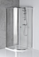 Aqualine ARLETA íves zuhanykabin 80x80x185 cm, króm kerettel, átlátszó üveggel HLS800Y