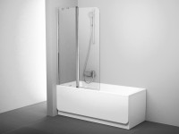 Ravak CVS2 kétrészes kádparaván 100x150 cm króm keret + átlátszó üveg, jobbos vagy balos változat