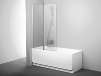 Ravak CVS2 kétrészes kádparaván 100x150 cm szatén keret + átlátszó üveg, jobbos vagy balos változat