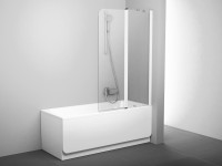 Ravak CVS2 kétrészes kádparaván 100x150 cm fehér keret + átlátszó üveg, jobbos vagy balos változat