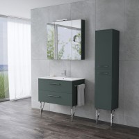 Tboss Milano 90 alsó fali fürdőszobabútor 2 fiókkal, kerámia mosdóval, 3 féle fogantyúval, 34 színbe