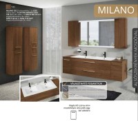 Tboss Milano 120 alsó fali fürdőszobabútor (lábbal is kérhető) 2 fiókkal, kerámia mosdóval, 3 féle f