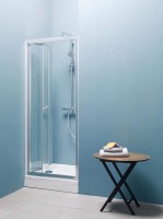 Kolpa San Luna TVZ-S 80 cm harmonikaajtós zuhanyajtó, ezüst profil, átlátszó üveg