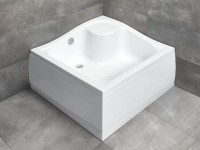 Radaway Korfu C szögletes zuhanytálca 90x90 cm, előlappal, lábbal, szifonnal és leeresztővel