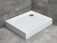 Radaway Delos D szögletes, aszimmetrikus zuhanytálca 90x75 cm, előlappal, lábbal és szifonnal e