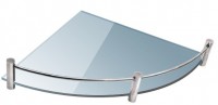 Uno - Quattro 25x25 cm sarokpolc,6 mm satinato (nem átlátszó)üvegből,rozsdamentes acél keret 0