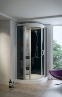 Sanimix Hidromasszázs zuhanykabin elektronikával100x100x222 cm, negyedköríves, alacsony tálcáv