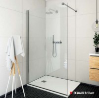 Roltechnik Ecwalk 120 Walk-in zuhanyfal, brillant ezüst profillal, 120x207 cm