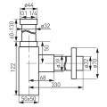 Ferro Quadro szögletes design búraszifon, szálcsiszolt S280NC