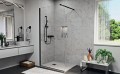 NIWELL Felicia Black 90x195 cm Walk-in zuhanyfal, fekete kerettel