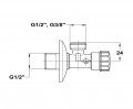 Mofém Sarokszelep ½” - 3/8” 163-0006-00