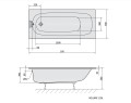 Sapho Polysan Laura 160x70 cm egyenes akril kád