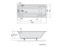 Sapho Polysan Noemi 160x70 cm egyenes akril kád