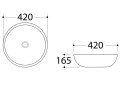 Sapho Dalma 42 cm pultra tehető mosdó, fehér márvány színben MM117