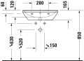 Duravit D-Neo 60x44 cm szögletes kerámia fali mosdó