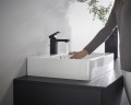 Hansgrohe Vernis Shape 100 mosdócsaptelep, automata leeresztővel, matt fekete