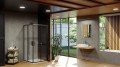 Ravak Blix Slim BLSRV2 szögletes 90x90 cm tolóajtós zuhanykabin, matt fekete kerettel, átlátsz