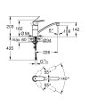 Grohe Eurosmart Cosmopolitan mosdócsaptelep forgatható kifolyócsővel, leeresztő nélkül 328420