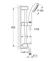 Grohe Tempesta 100 rudas zuhanyszett, 4 funkciós zuhanyfejjel 28436002