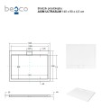 Besco Axim Ultraslim 90x140 cm szögletes akril zuhanytálca
