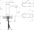 Ravak Chrome mosdócsaptelep, leeresztő nélkül, fekete CR 014.20BL