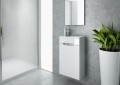 New Trendy Micra fali fürdőszobabútor kerámia mosdóval együtt, fényes fehér színben, jobbos
