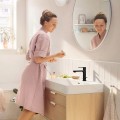 Hansgrohe Rebris S mosdócsaptelep 80 CoolStart, automata lefolyógarnitúrával, fekete